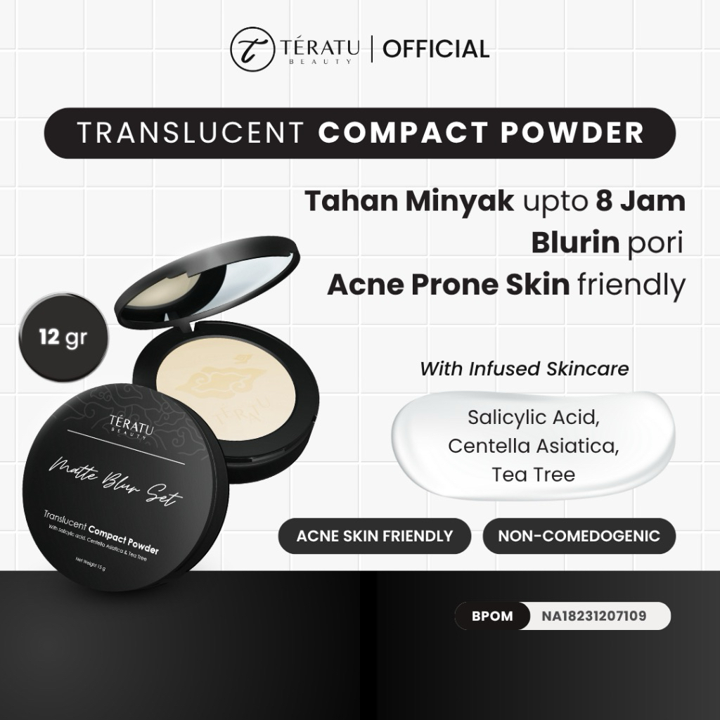 TERATU Matte Blur Set Translucent Compact Powder