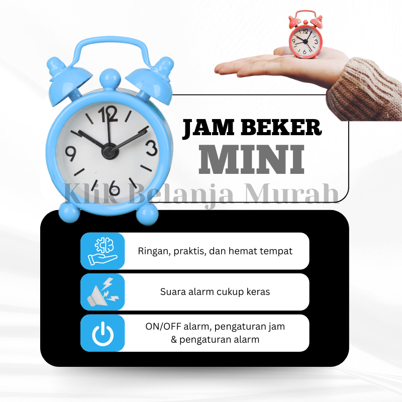 Jam Beker Alarm Mini / Jam Mini / Jam Meja Mini / Jam Unik / Jam Beker Mini / Jam Analog