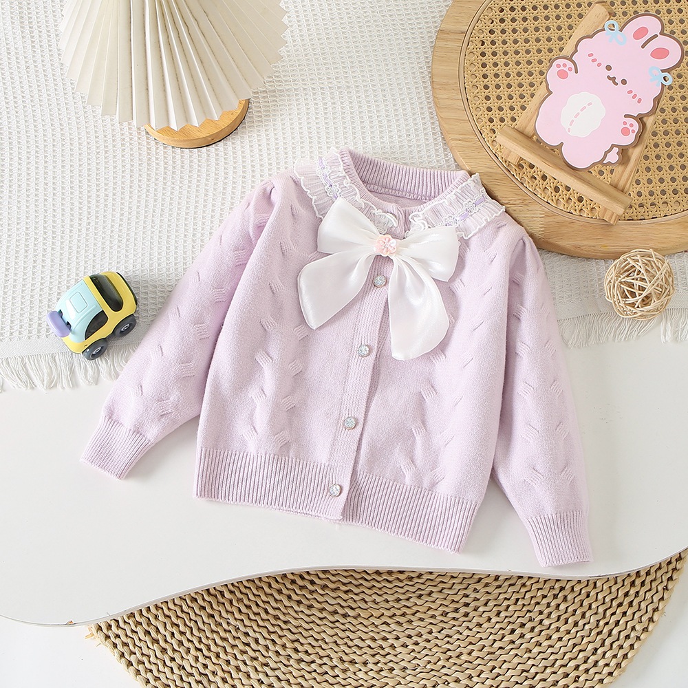 Kardigan Anak Perempuan Tebal  / Sweater Outer Anak Cewek Halus Lembut / Baju Rajut Anak Perempuan M