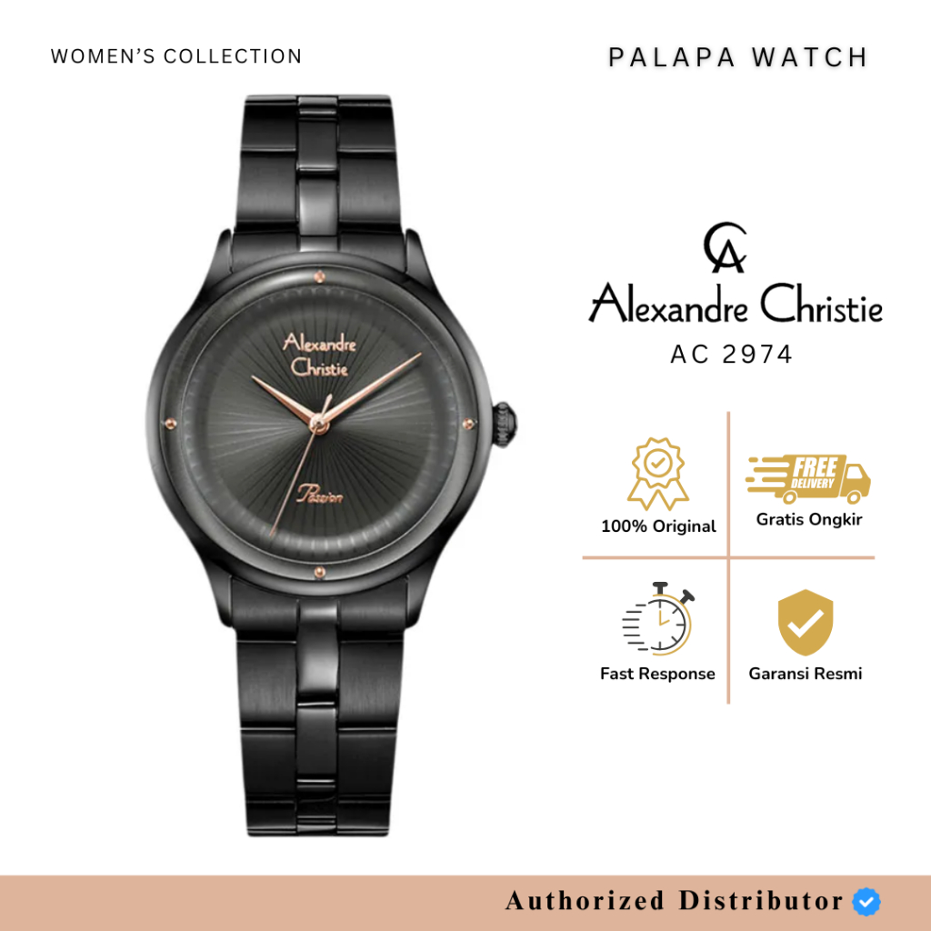 Jam Tangan Wanita Alexandre Christie AC 2974 / AC2974 Rantai Original