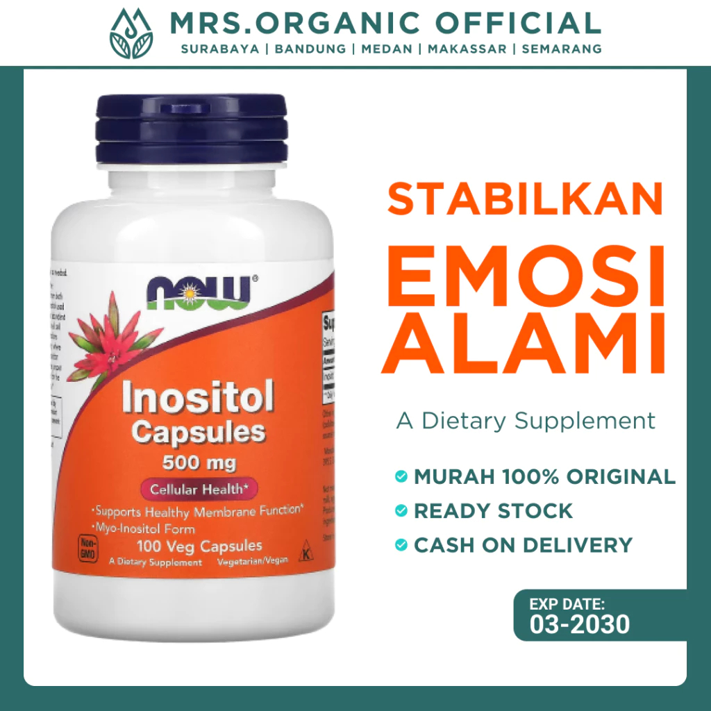 NOW Inositol 500 mg 100 Veg Capsules