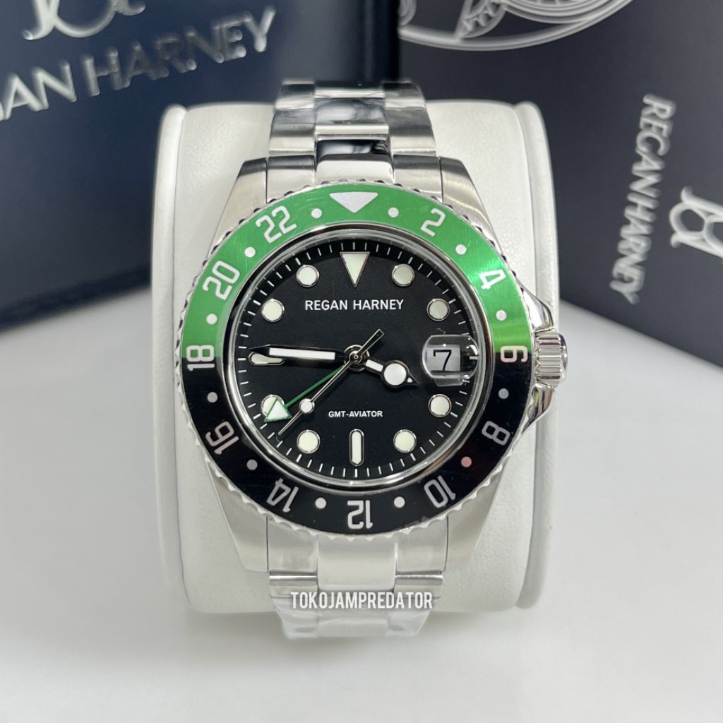 JAM TANGAN REGAN HARNEY GMT AVIATOR RH009-02 ORIGINAL