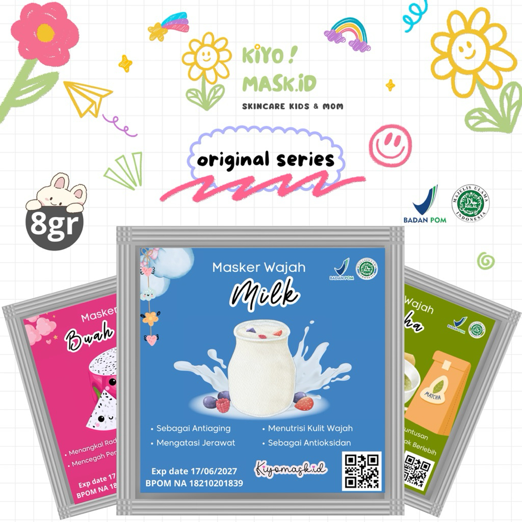 (8gr) Masker Organik BPOM Terlaris/Masker Wajah Anak/Face Mask Organic/Masker Wajah Murah/Origin