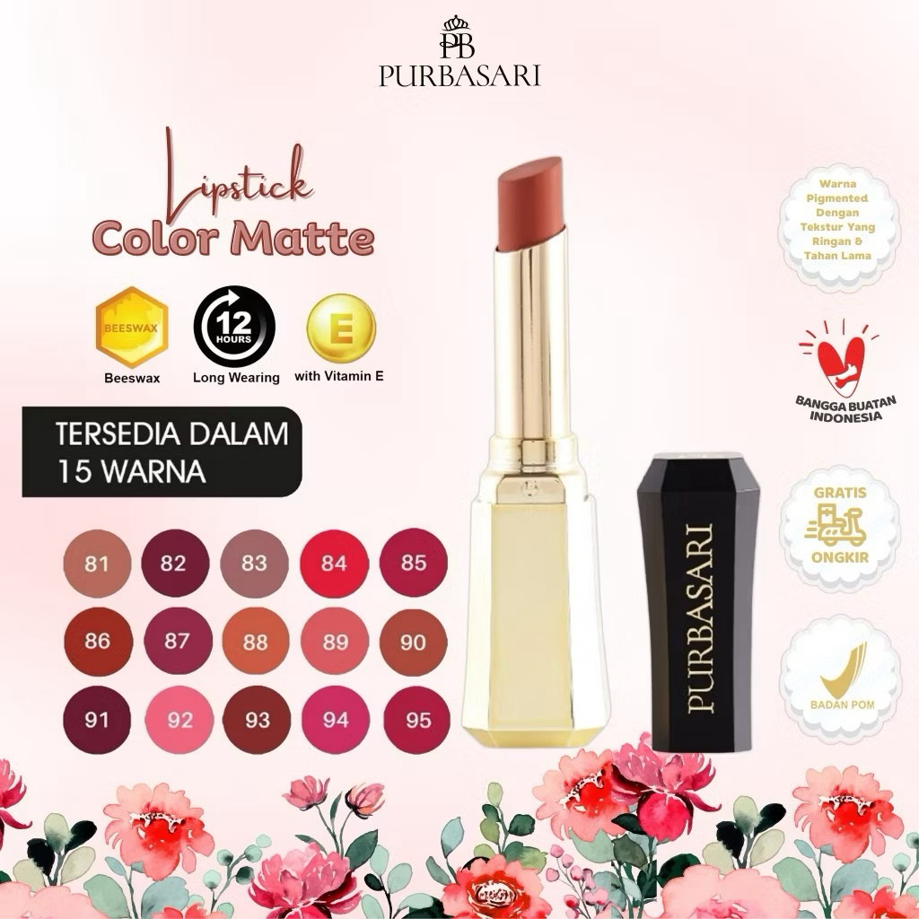 PURBASARI MATTE LIPSTIK Bpom 100% Original l Lipstik Matte Purbasari