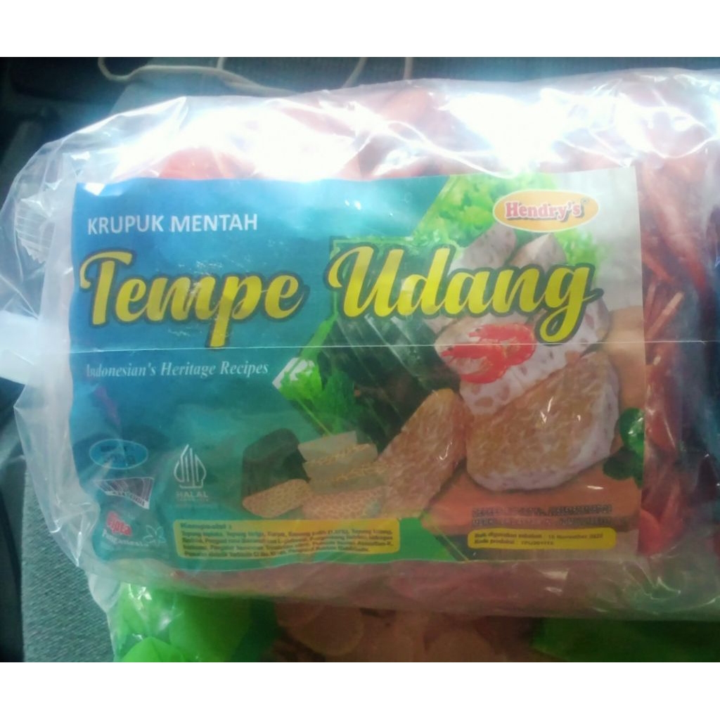 kerupuk krupuk udang mentah merk Hendry's kemasan 500 gr gurih renyah rasa tempe udang