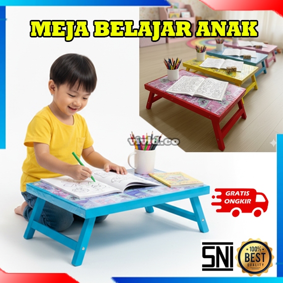 MEJA BELAJAR LIPAT ANAK / MEJA LIPAT ANAK / MEJA BELAJAR KARAKTER ANAK BISA DILIPAT