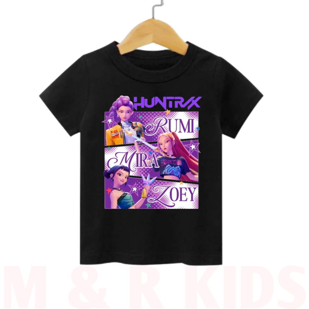kaos anak huntrix rumi mira zoey karakter kpop demon hunters/atasan anak perempuan lengan pendek usi