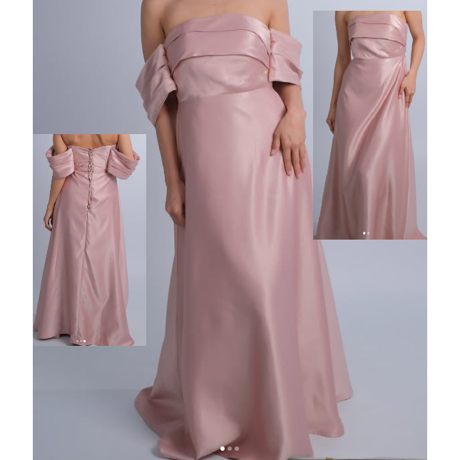 [READY] Dress Pink Rose Gold Gaun Pesta Satin Premium Fit S to L