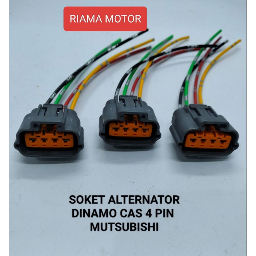 SOKET ALTERNATOR DINAMO  CAS 4 PIN UNTUK MOBIL MITSUBISHI COLT T-120SS INJECTION, KUDA, TRITON, HYUN