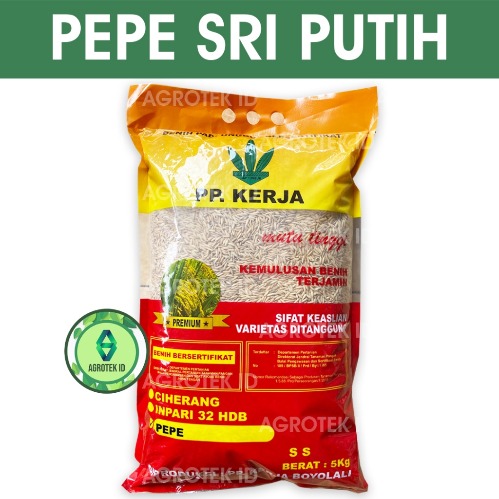 Benih Padi PEPE SRI PUTIH 5 Kg PP Kerja