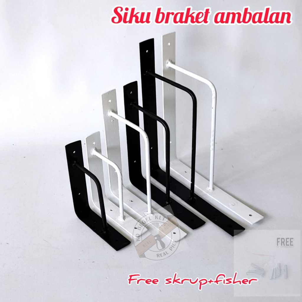 siku besi B ambalan dinding | braket siku ambalan dinding