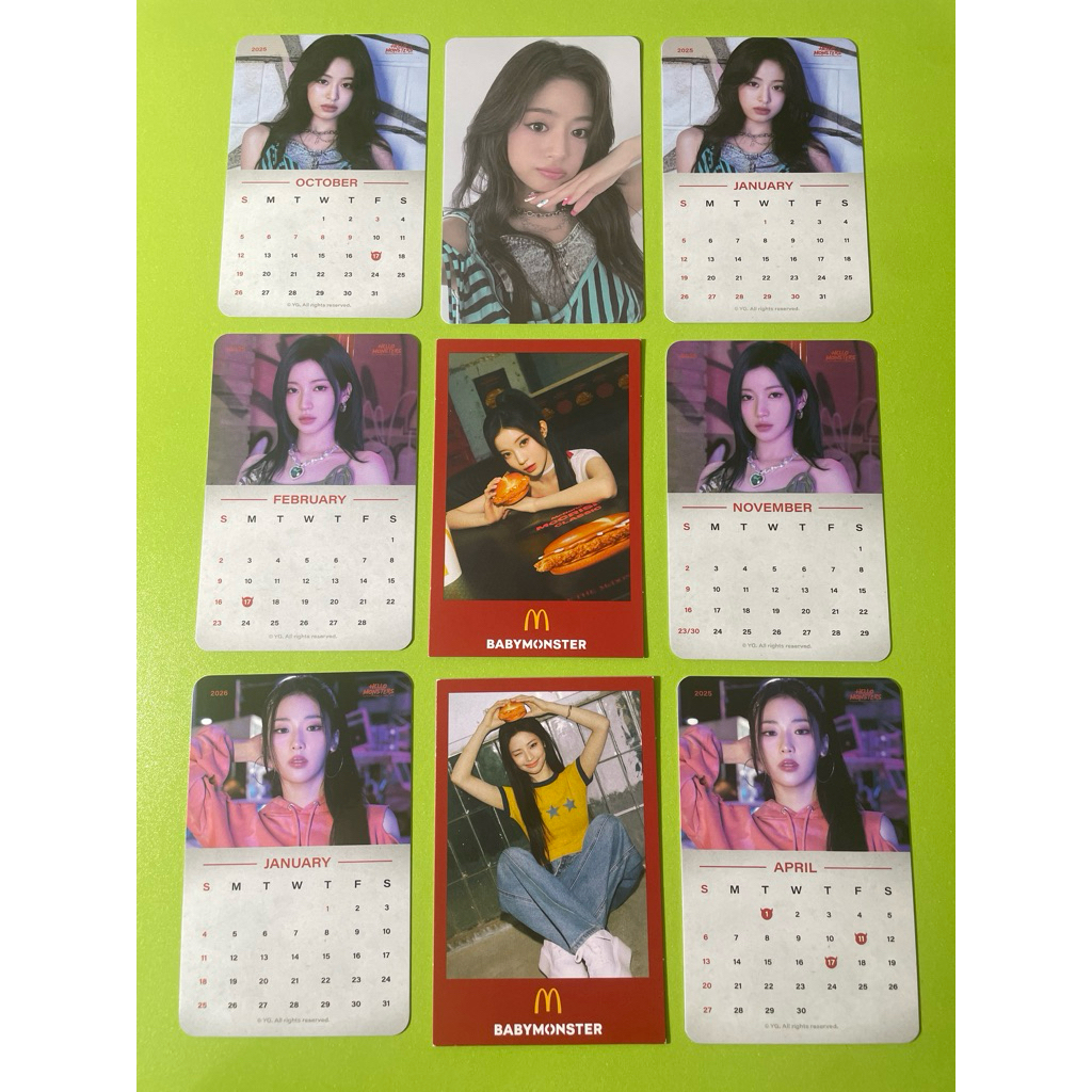 official photocard pc ahyeon asa ruka babymonster mcd