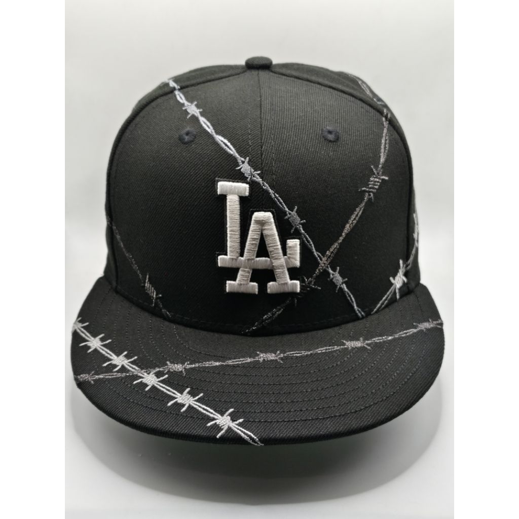 Topi New Era original x MLB LA motif kawat berduri 59Fifty