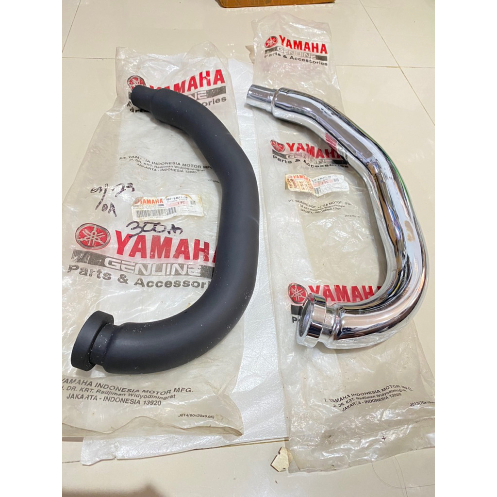 LEHER KNALPOT SCORPIO CHROME / HITAM ORI YGP 5BP-E4611-20 / 5BP-E46111-10