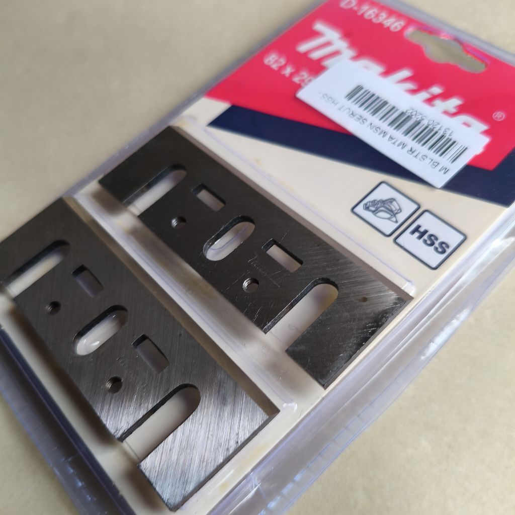 Mata pisau serut ketam kayu Makita D-16346 HSS 28 mm  planer blade Makita original japan