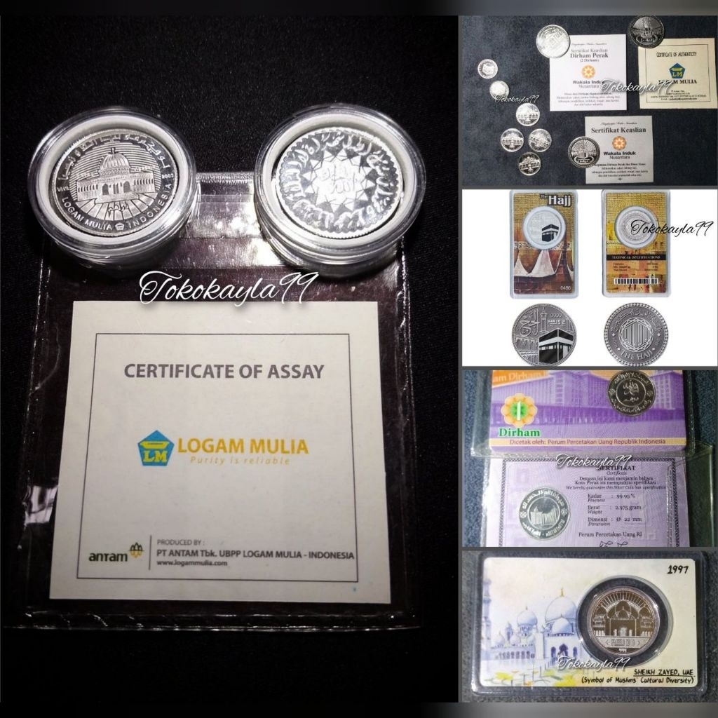 Dirham Antam - Silverium - Dirham ABA Palestine - Wakala Sertifikat - Silverin - Key Silver - Cendra