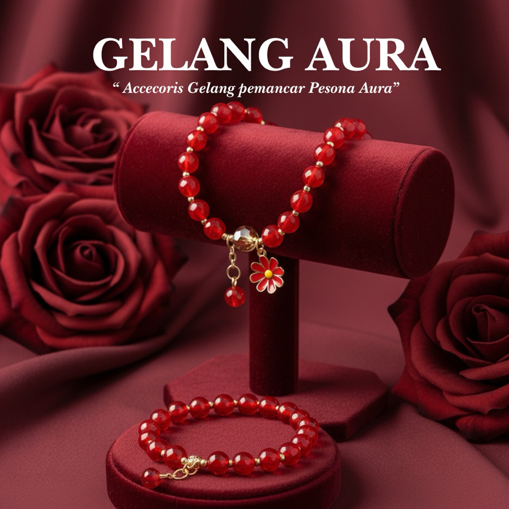 Gelang Aura Berlian Merah Delima