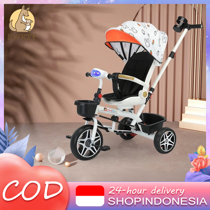 Sepeda roda tiga anak 1 tahun sepeda roda 3 bayi tricycle anak sepeda anak roda 3 stroller