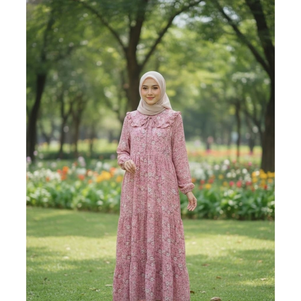 MIDI CERUTY BUNGA KECIL PINK