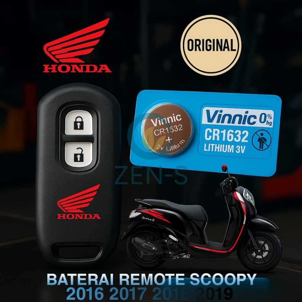 Batu Baterai Batre Remot Motor Keyless HONDA Original Khusus Motor Scoopy 2016 2017 2018 2019 Awet A