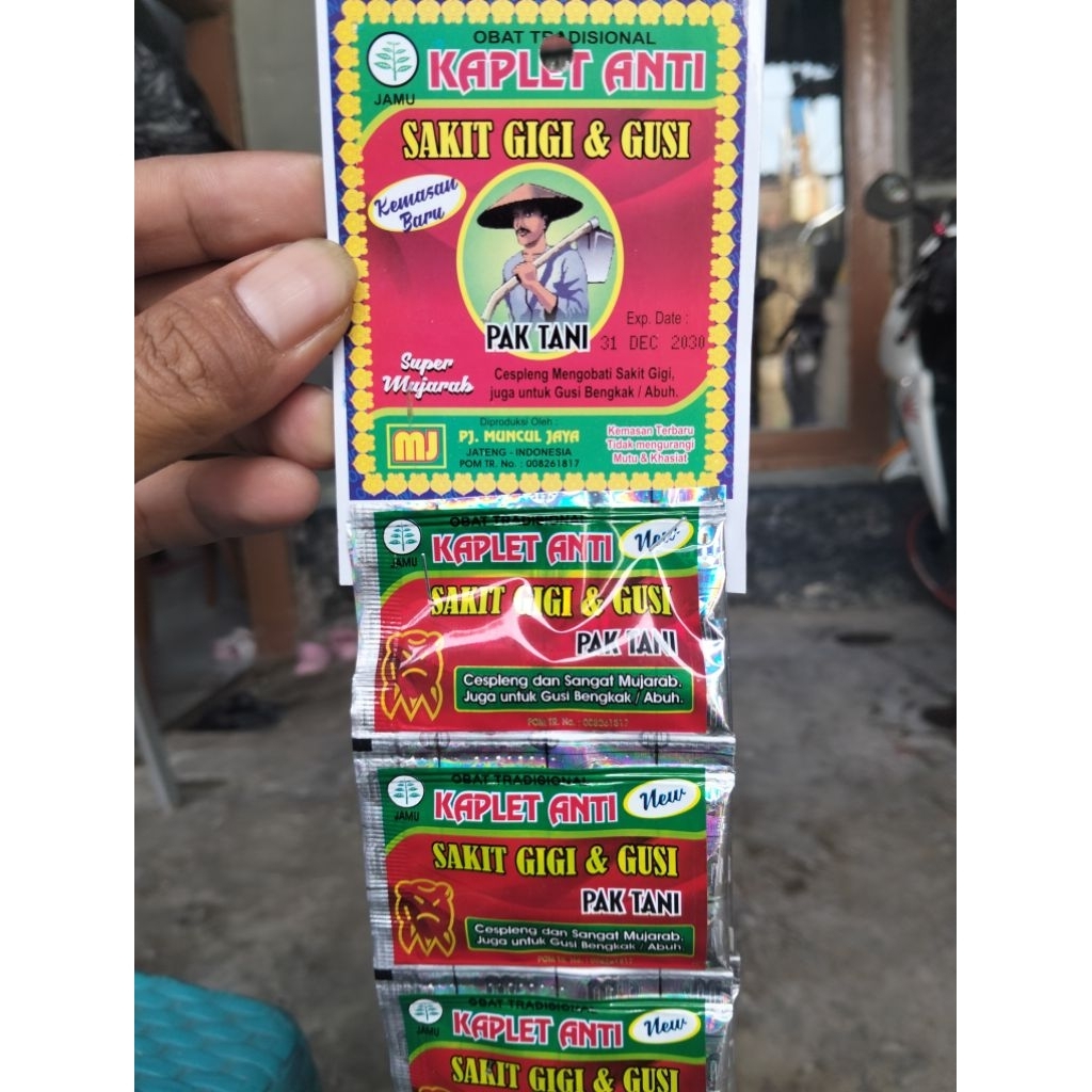 obat sakit gigi dan gusi cap PAK TANI original isi 12 sachet @2 tablet