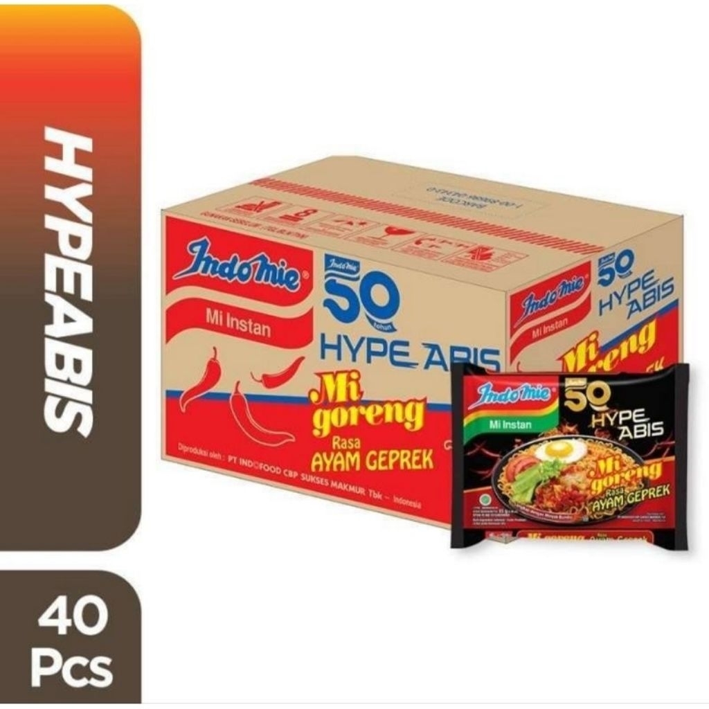 mie Indomie goreng rasa ayam geprek per 1 dus isi 40 pcs