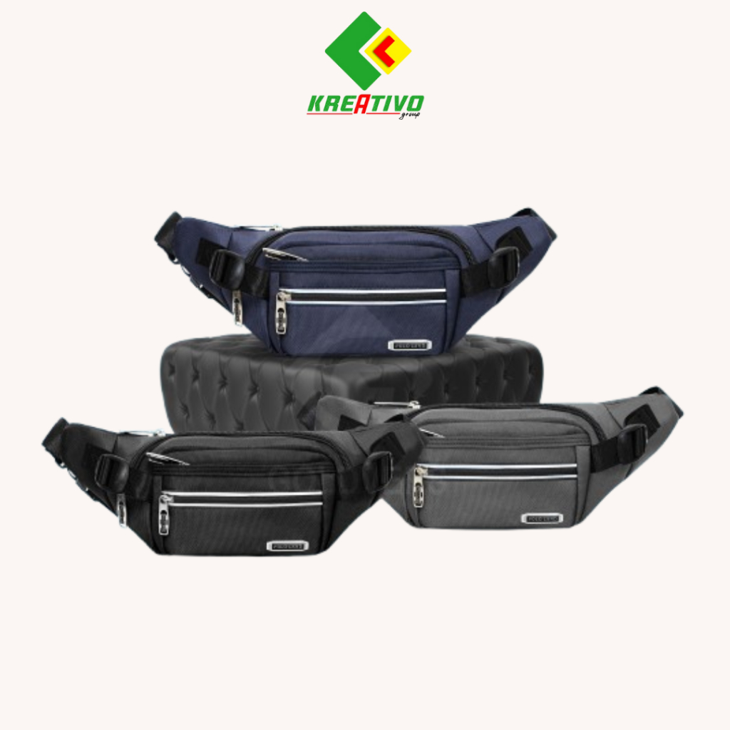 Tas Selempang Pria Kasual High Quality Polos Hitam POLO LAND Slempang Cowok Keren Slingbag Bahu Pria