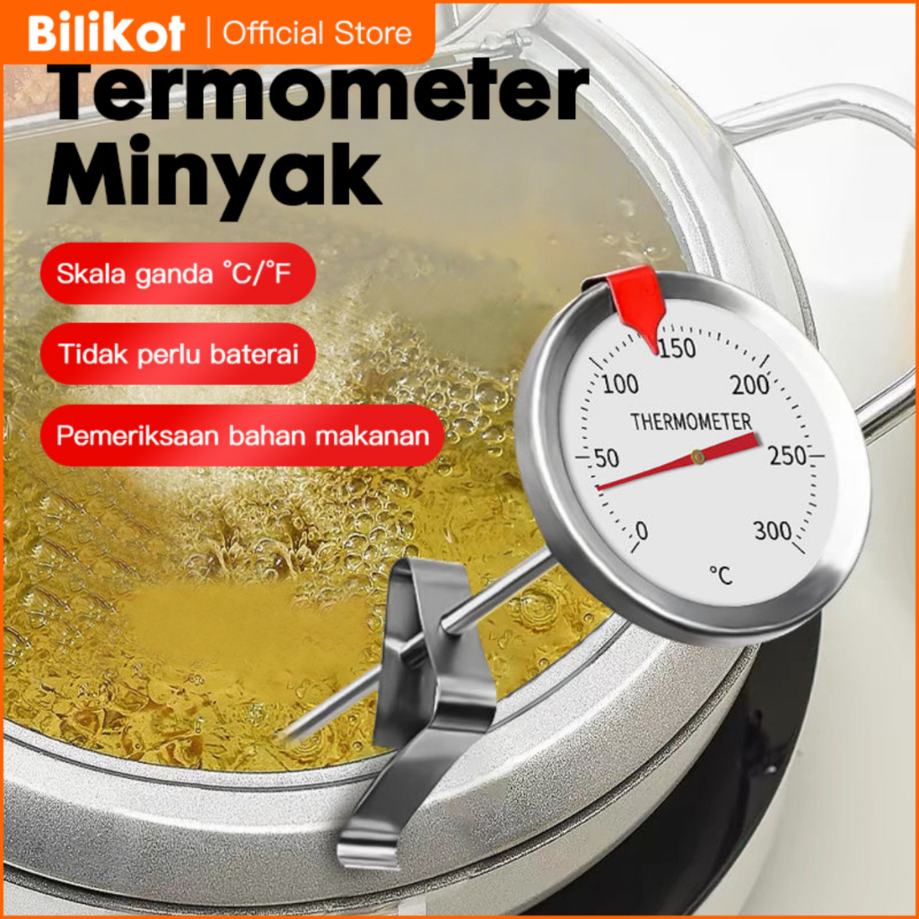 Bilikot Thermometer Masak Pengukur Analog Suhu Minyak Goreng 23cm / 30cm Deep Fry oil Termometer