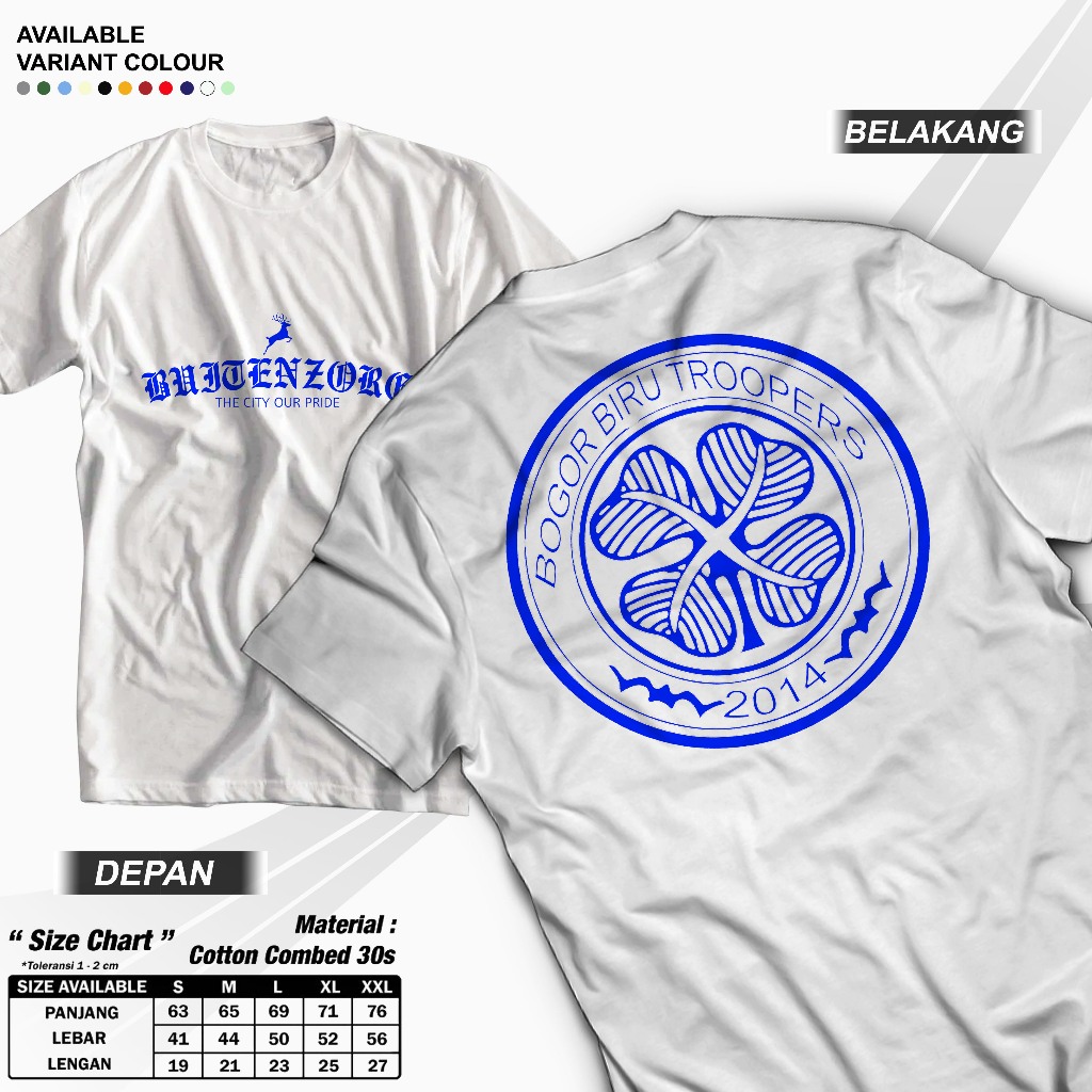 T Shirt kaos bogor biru tropers PSB BOGOR Katun Premium