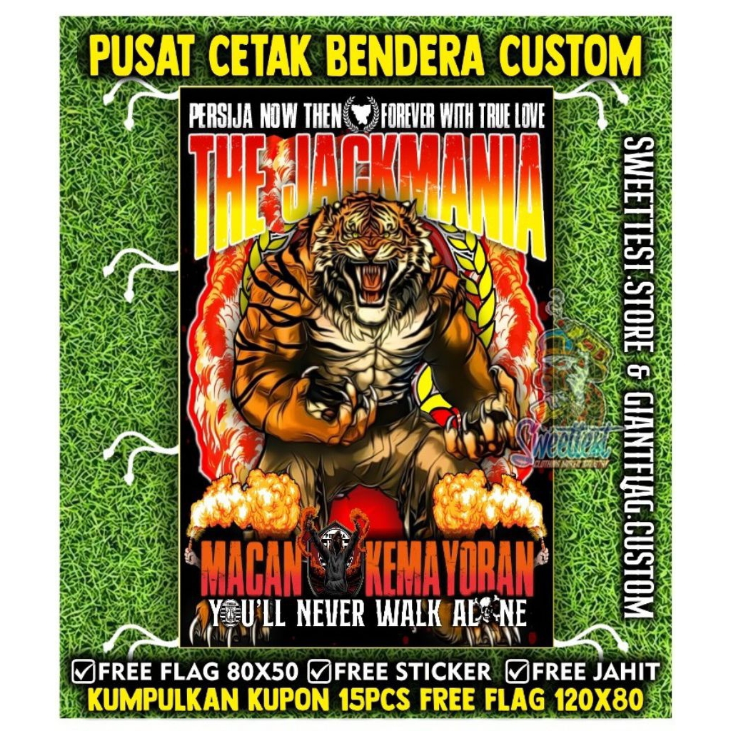 Produk Favorit + Free Bonus Flag Persija + Bonus Sticker Bendera Persija + Giant Flag Printing Persi