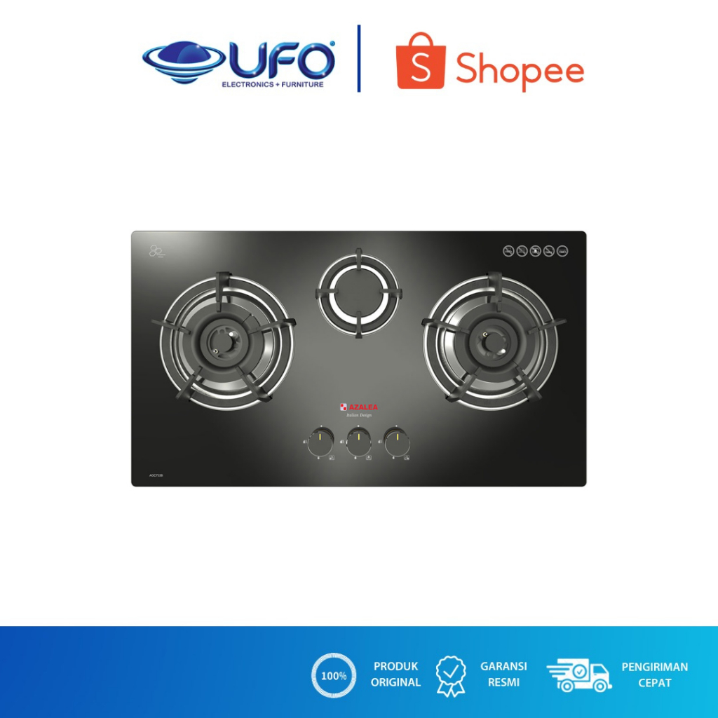 AZALEA KOMPOR TANAM 3 TUNGKU TEMPERED GLASS AGC733B