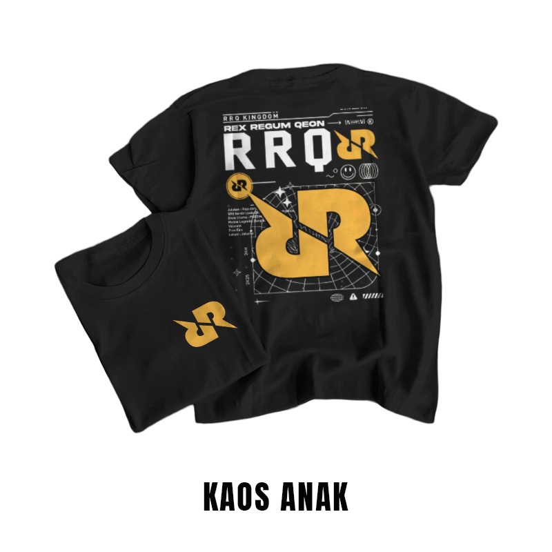 Kaos RRQ Kingdom Rex Requm Qeon Esport Team Mobile Legends ML Anak Baju Esport Anak Umur 2 - 14 Tahu