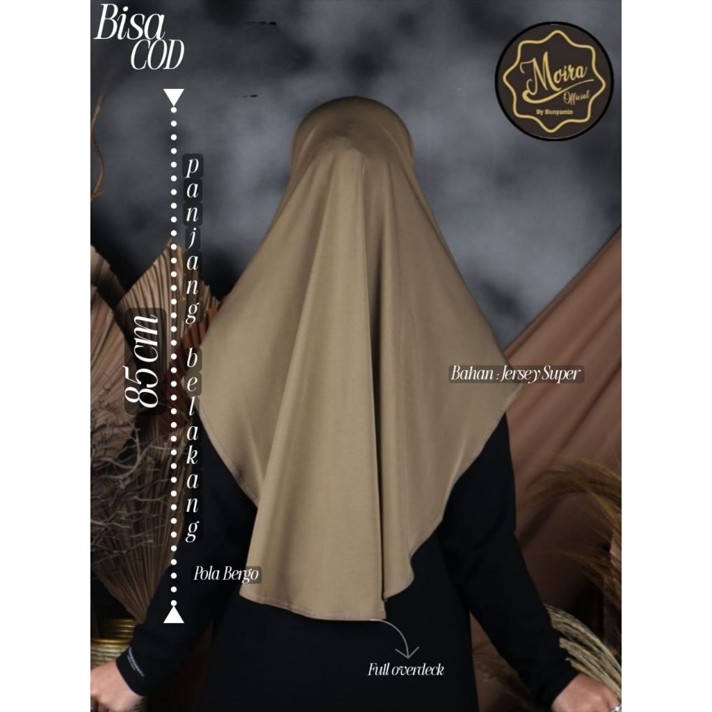 MOIRA HIJAB - Hijab Daily Antem Bergo Sporty Pola Oval Size M Full Overdex