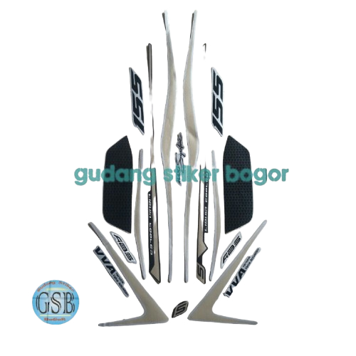 striping stiker motor yamaha aerox vva 155 s 2021 abs silver