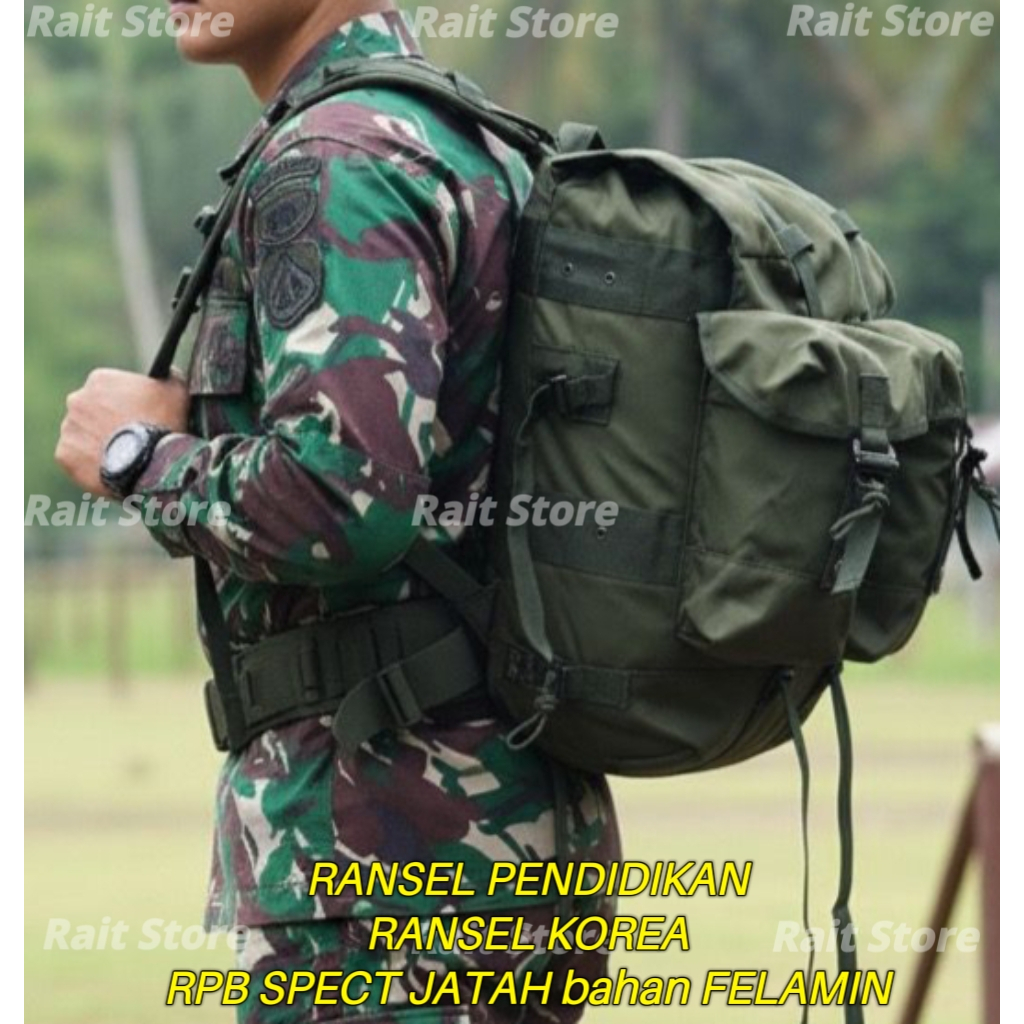 Ransel Pendidikan Besar RPB Batalion TNI POLRI Outdoor Tempur HITAM / Hijau