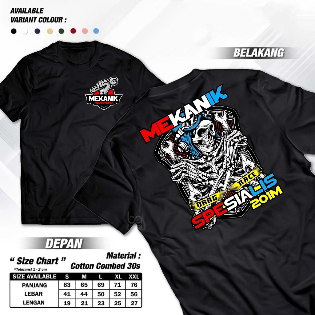 Kaos Mekanik Pria Wanita Adem Lembut Terbaru