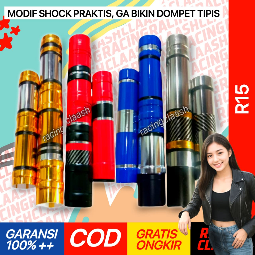 Racing Claash Cover Shock Sok Shok Depan R15 V2 R15v2 V1 Old New Atas Bawah Depan