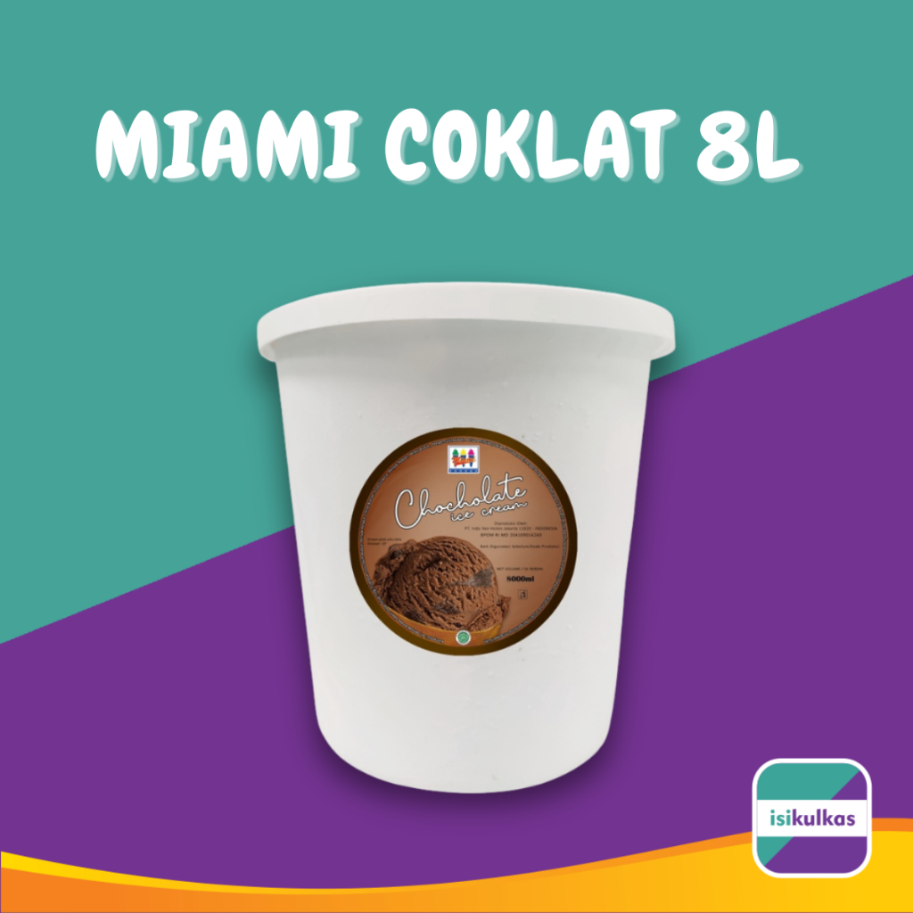 Miami Ice Cream Coklat 8L / Es Krim Ember Miami 8 liter