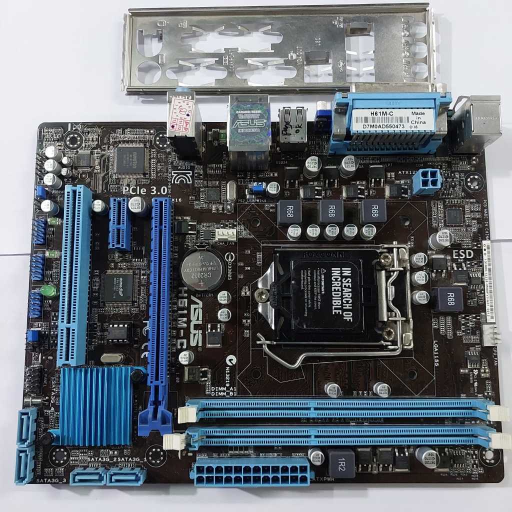 Motherboard / Mainboard ASUS H61M-C ddr3 socket 1155 support Generasi 2TH & 3TH Secondhand Original