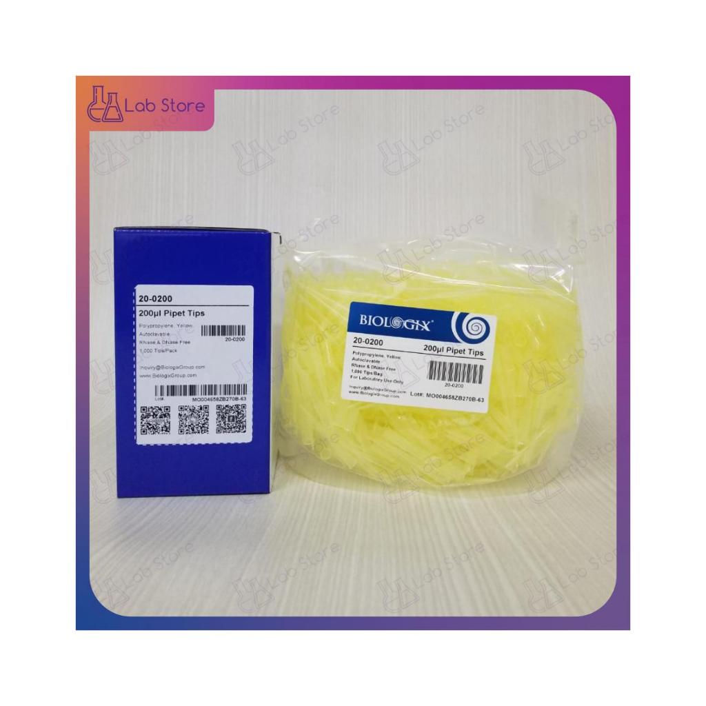 Pipette Micro Yellow Tips Pipet Tip Bulk 200 ul @ 1000 pcs Biologix 20-0200