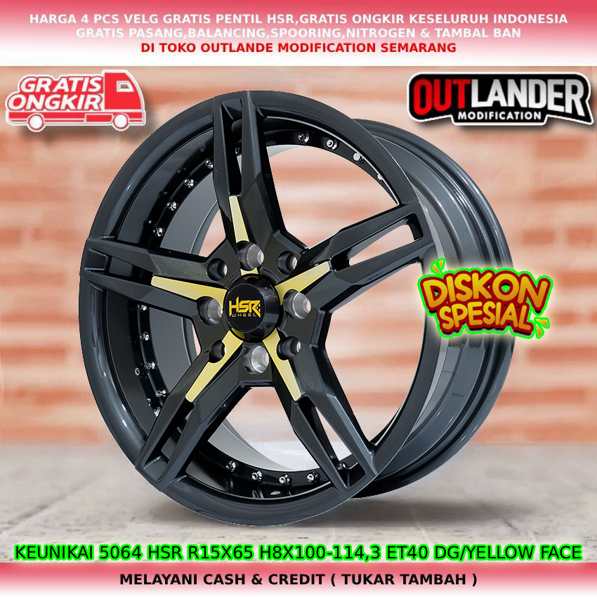 Velg racing ring15 untuk Kijang LGX| Veloz|Avanza| Livina|Cefiro| Evalia| dll velg hsr keunikai R15