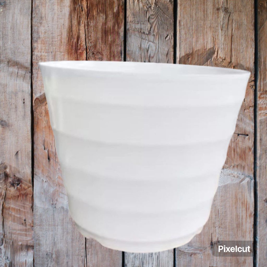 Pot Lavenia Mado 37 Putih, Pot Plastik Besar Jumbo, Pot Tanaman