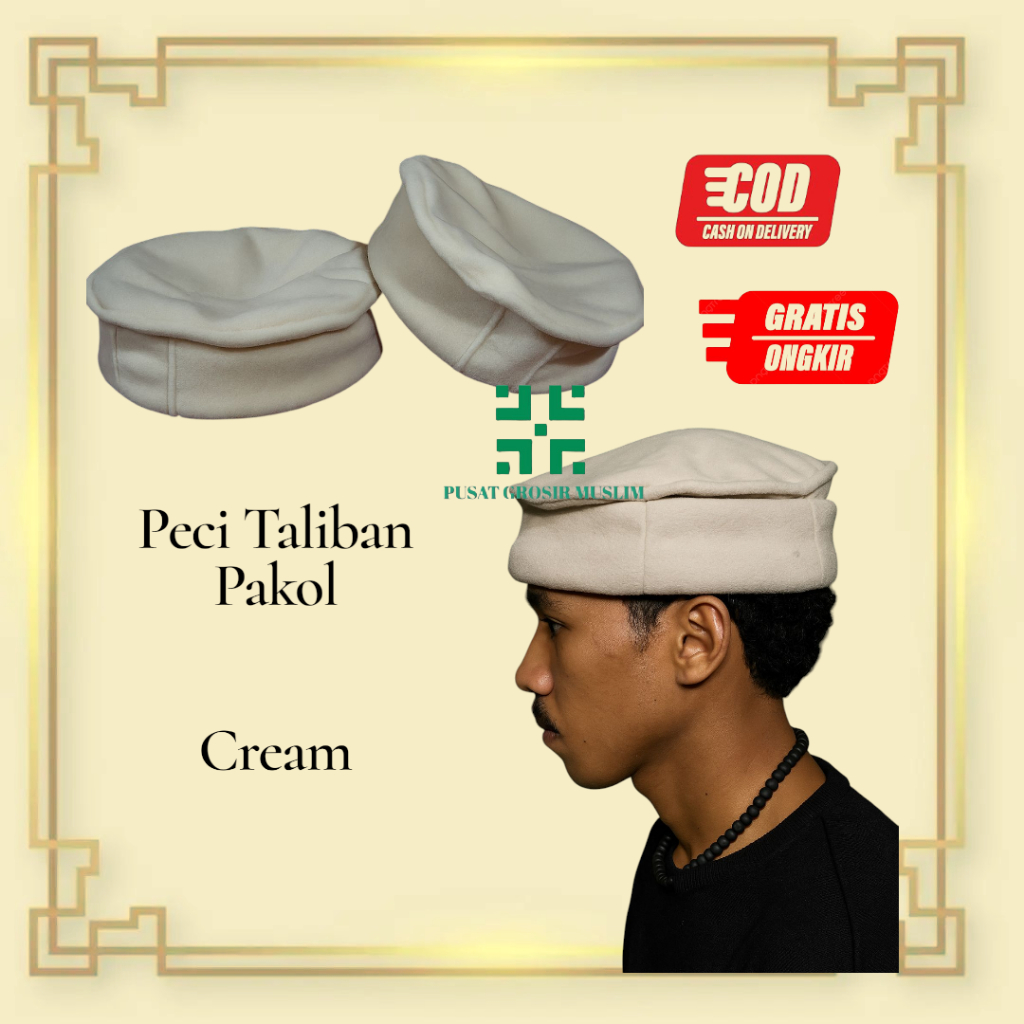 Peci Sholat Peci Pakol Taliban / Peci Pakol Taliban / Peci Kekinian Ukuran Dewasa