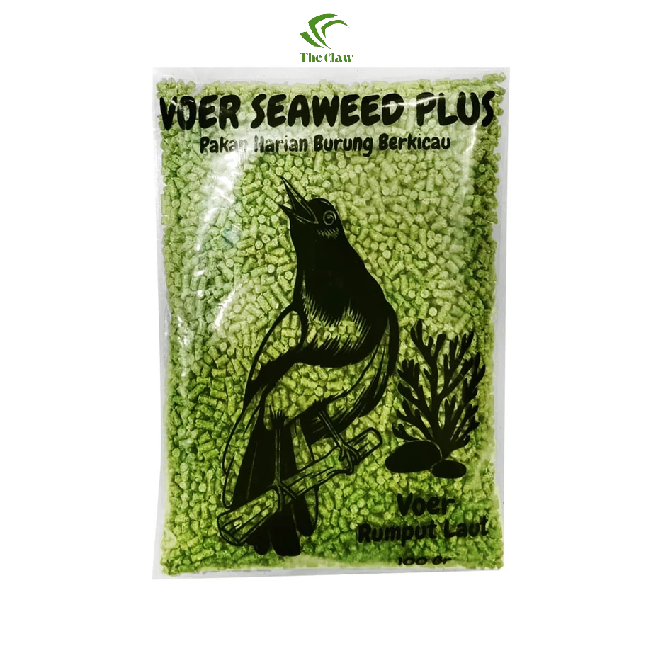 (The Claw) Voer Seaweed Plus Metabolis Pur Kasar Rumput Laut Hijau Pakan Makanan Burung Murai Batu T