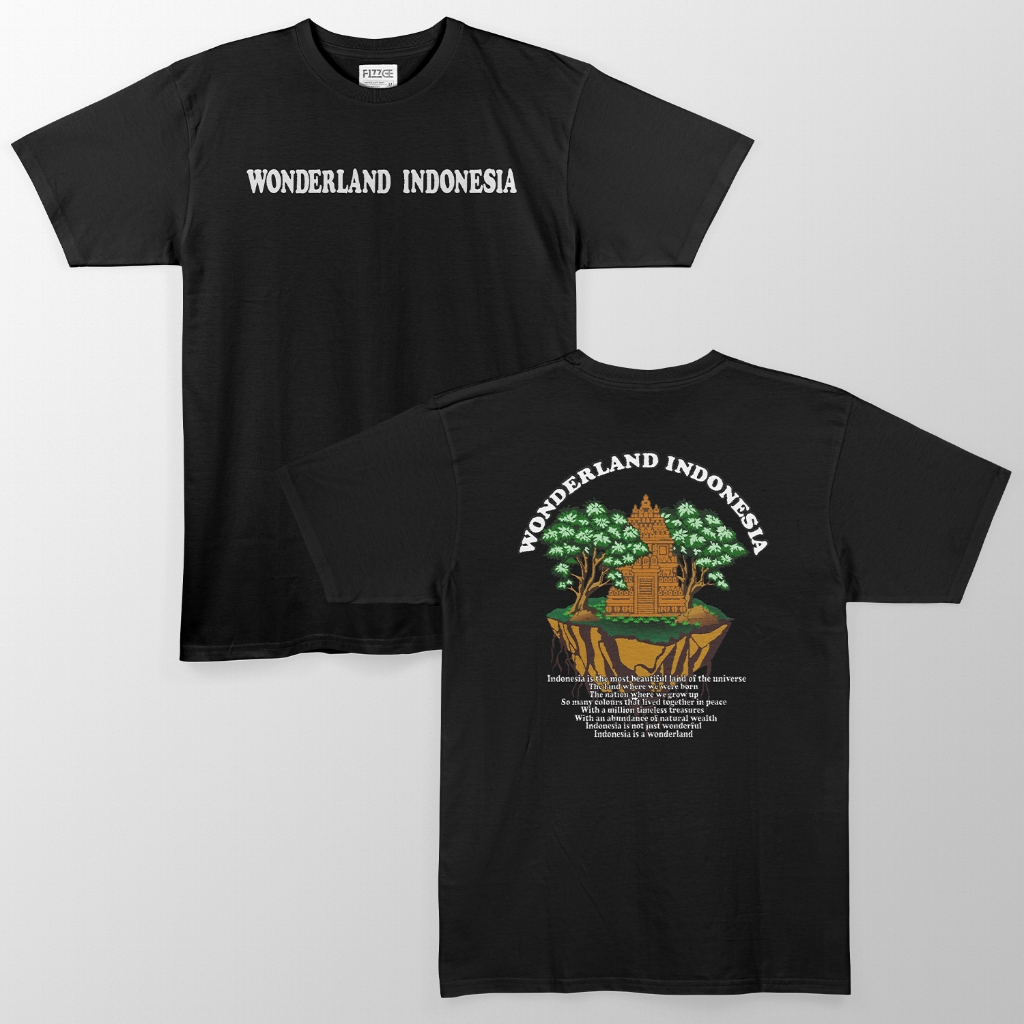 FIZZGE T-Shirt WONDERLAND INDONESIA Baju Kaos Pria Distro Unisex Lengan Pendek