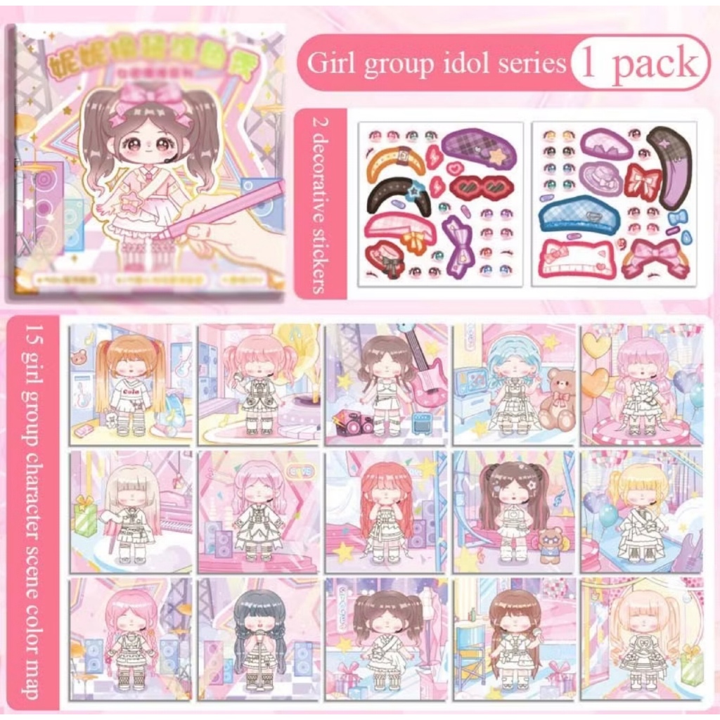 dressing Sticker Book Children Coloring Book Princess Sticker Graffiti