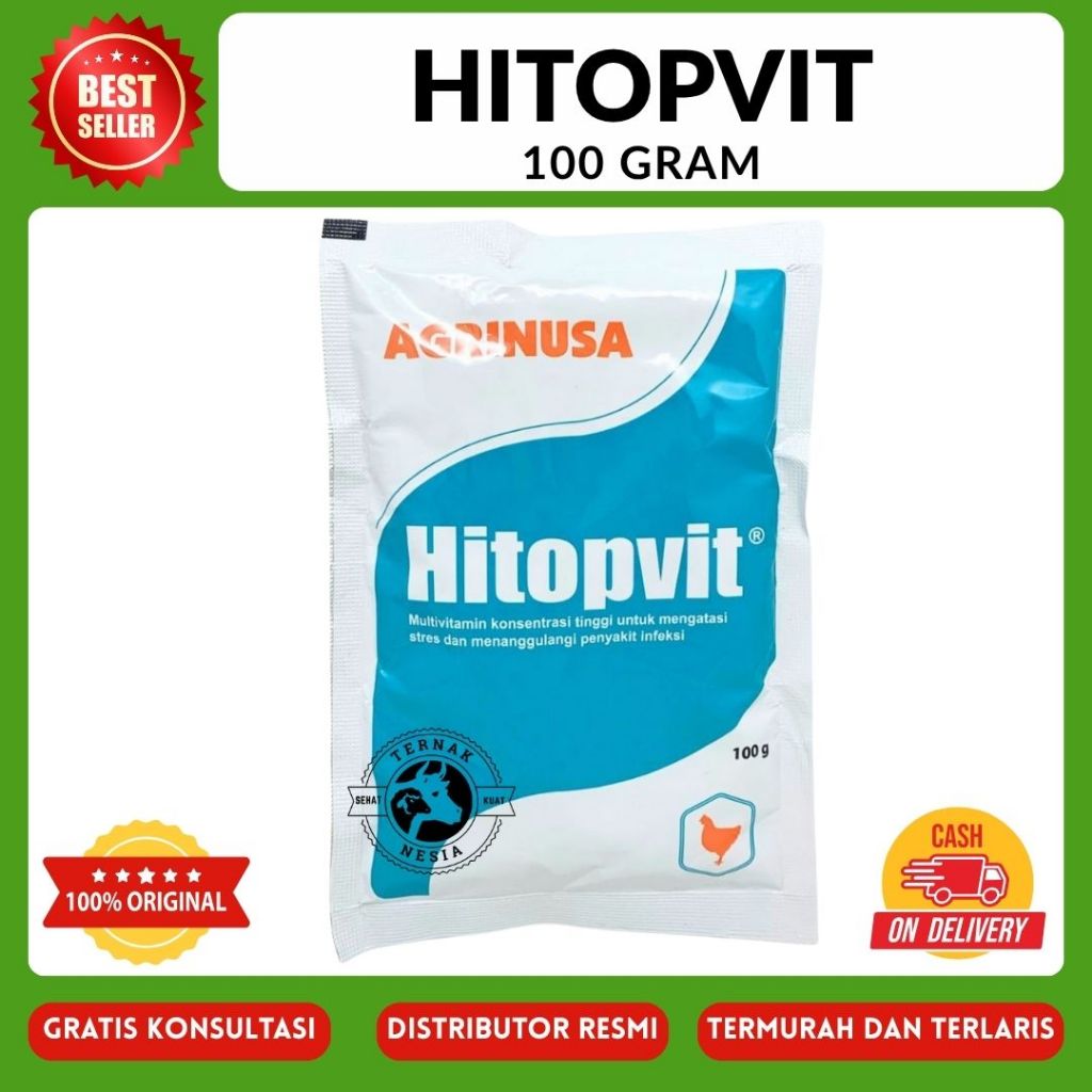 HITOPVIT 100 GRAM Multivitamin Unggas Atasi Stres