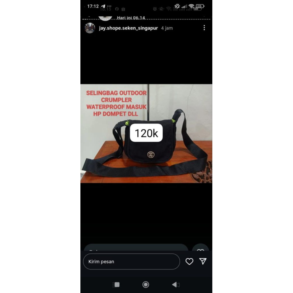 SELINGBAG OUTDOOR CRUMPLER BEKAS