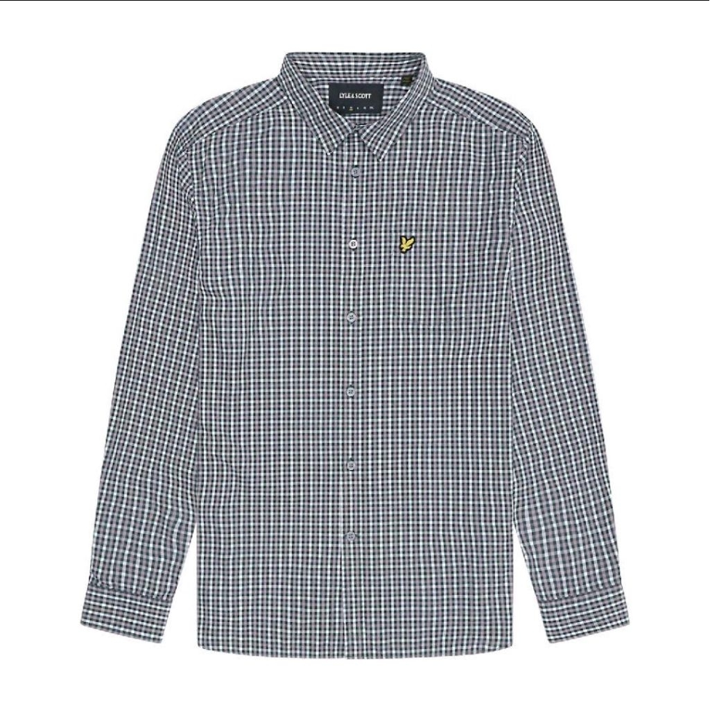 Lyle and Scott Long Sleeve Checked Gingham Shirt Argyle Teal Original