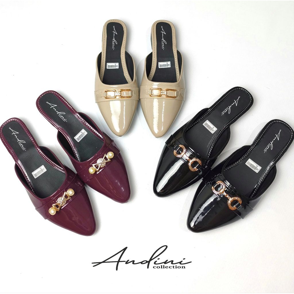 ANDINI - Sandal Wanita ADIVA Heels Mules 3 Cm, Sandal Heels 3Cm Terbaru, Sendal Heels Selop Wanita